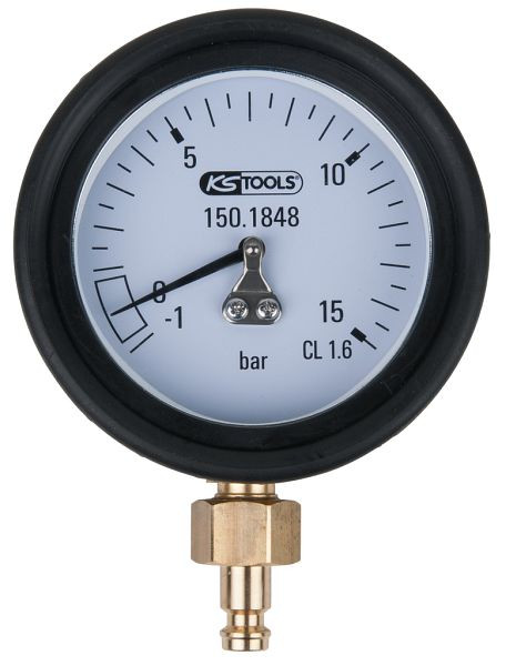 KS Tools manometer 1,0 - 15,0 bar met aansluitnippel en beschermkap, 150.1848