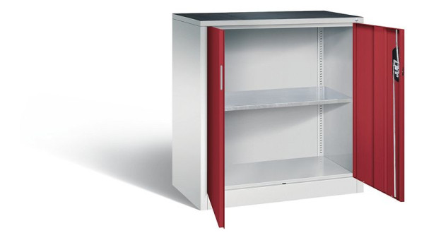 C+P gereedschapskast Acurado, H1000xW930xD500mm, kleur: lichtgrijs/robijnrood, verzonken handgreep, 8821-000 S10204