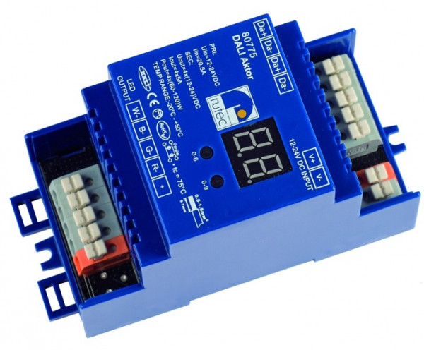 rutec Projekt DALI actuator 4x1 kanaal 4 adressen, DALI actuator 12 - 24V meerkleurige installatie, PHZ775