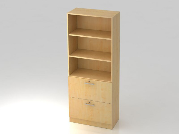 Hammerbacher kast 5OH, 2HR, bodemrailgreep esdoorn/esdoorn, 80x42x200,4 cm (BxDxH), V7300/3/3/RE
