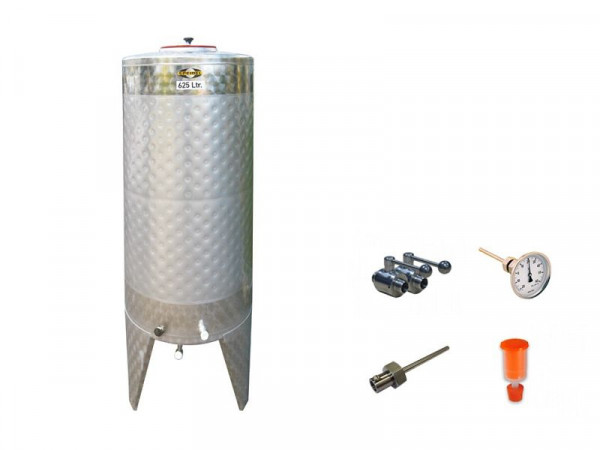 Speidel gistingstank set 625 liter met RVS kogelkraan, thermometer, inschroefhuls, fermentatie stop en stop, 45604