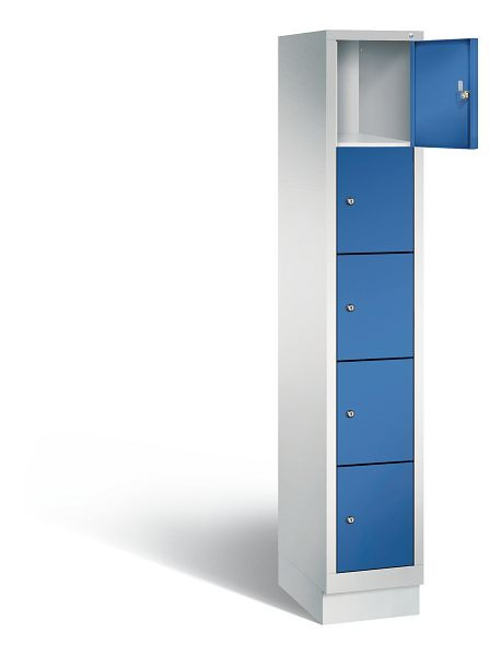 C+P lockerkast Evolo, H1800xB320xD500mm, kleur: lichtgrijs / gentiaanblauw, 48020-105 S10000