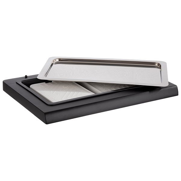 APS buffetvitrine -TOP FRESH-, 60 x 41 x 5 cm, set: doos van beukenhout, met kunststof bak (PC), GN 1/1 bak van roestvrij staal 18/10, 2 koelelementen, 11546