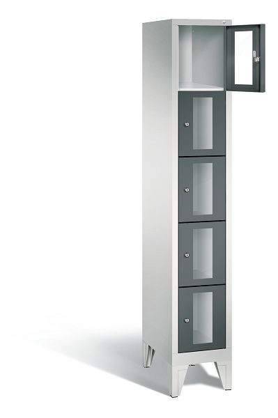 C+P lockerkast Classic, H1850xB320xD500mm, kleur: lichtgrijs / antracietgrijs, 8010A105 S10017