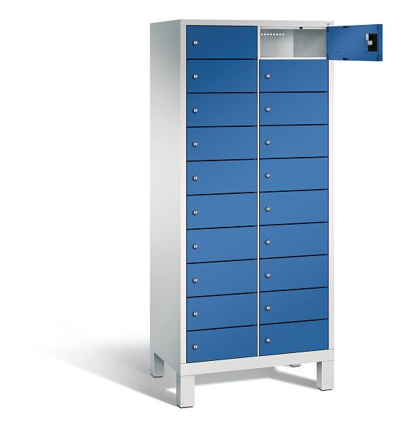 C+P lockerkast Evolo, H1700xW810xD500mm, kleur: lichtgrijs / gentiaanblauw, 48010-2210 S10025