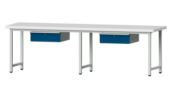 ANKE werkbanken werktafel, model 193, 2800 x 800 x 850 mm, RAL 7035/5010, KSP 50 mm, 401.470