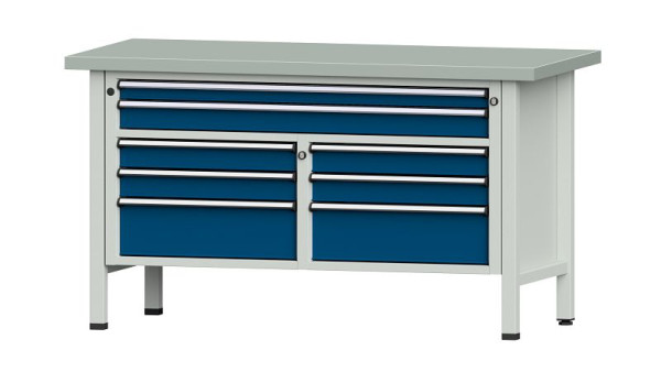 ANKE werkbanken kistwerkbank, model 259 V, 1500 x 700 x 840 mm, RAL 7035/5010, ZBP 40 mm, 304.156