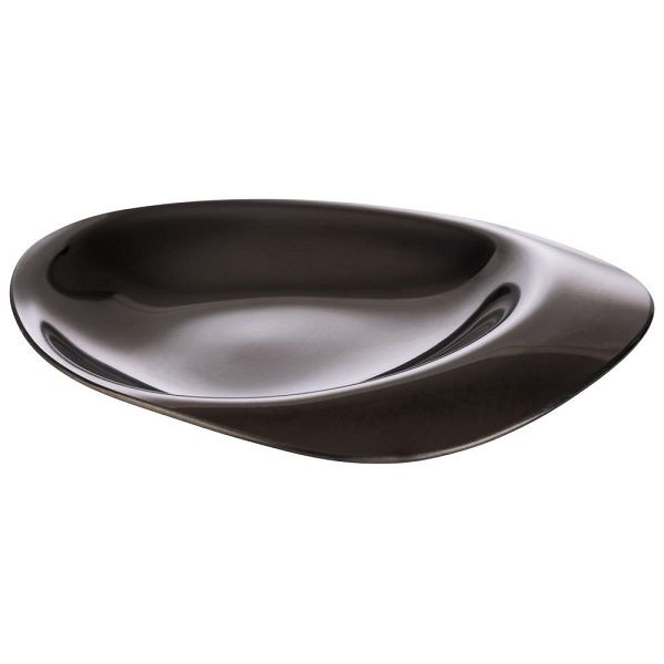 APS borden "PEBBLES", set van 4, roestvrij staal, PVD gecoat, 8,5 x 8 cm, hoogte 1 cm, gunmetal look, 40793