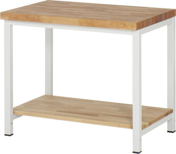 RAU werkbank serie 8000 - frameconstructie (gelast frame), massief beukenhouten plank, 1000x840x700 mm, 03-8000-7-107B4S.12