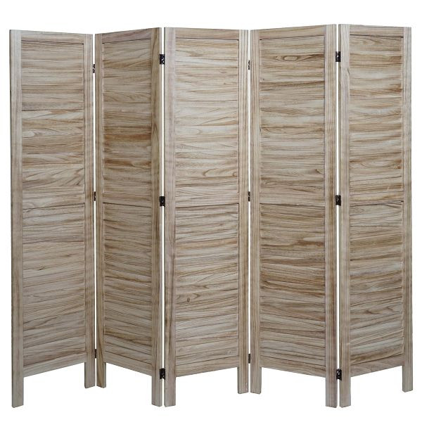 Mendler Paravent HWC-G30, scheidingswand, room divider, shabby look 170x200cm, lichtbruin, 94466