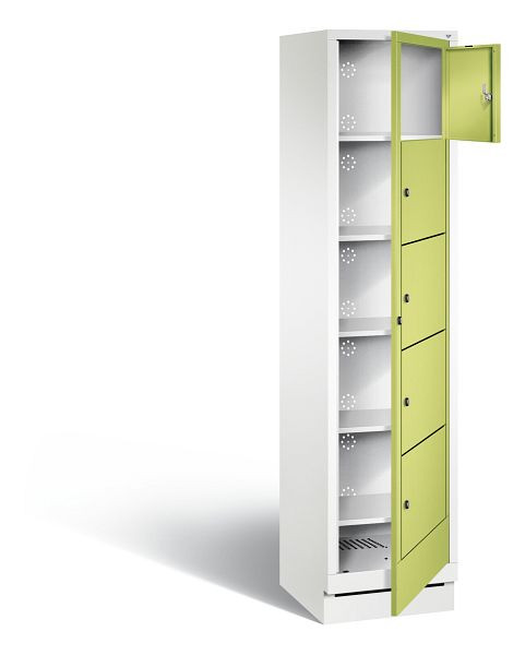 C+P wasautomaat Evolo, H1800xB420xD500mm, kleur: verkeerswit / virid green, 48160-105 S10115