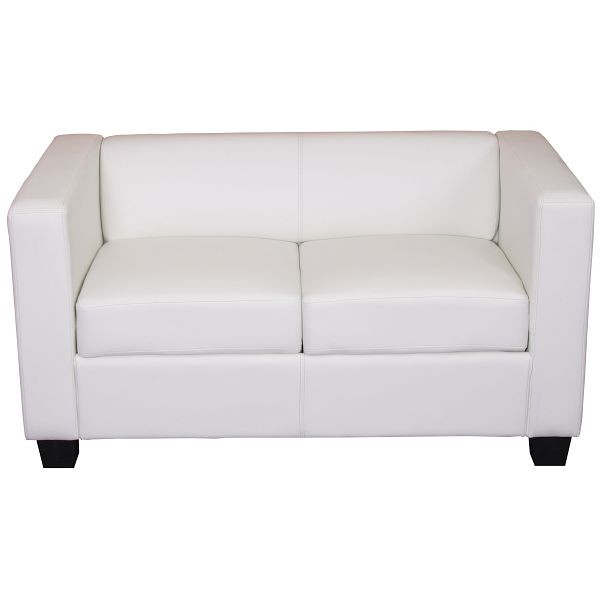 Mendler 2-zits bank bank loungebank Lille, kunstleer, wit, 17381+17382
