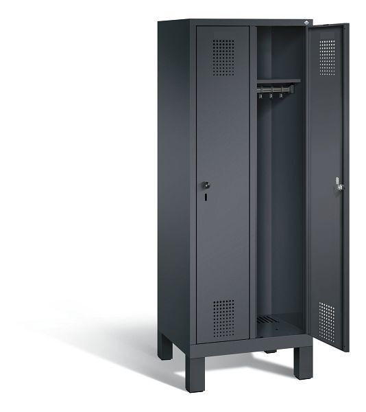 C+P schoollocker Evolo, H1650xB610xD500mm, kleur: zwart-grijs, 480106-20 S10017