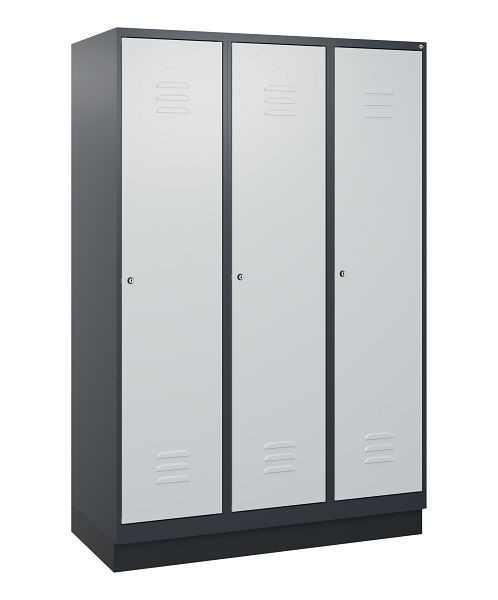 C+P luierkluis Classic PLUS met middenwand, bodem, 3 vakken, 1800x1200x500mm, 7016/7035, cilindersloten, 0800207-32F S10028