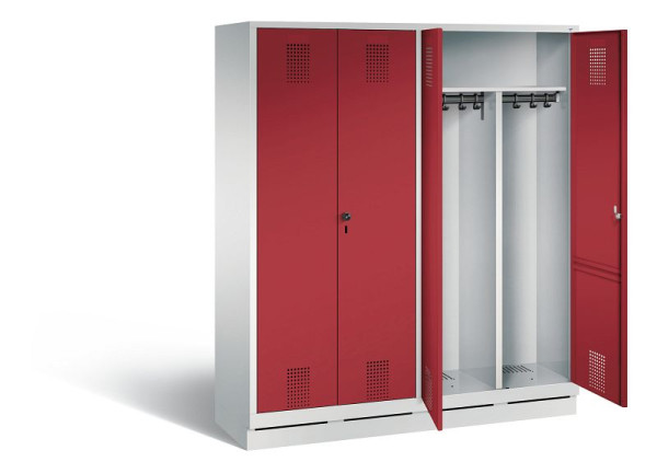 C+P zwart wit kastje Evolo, H1800xW1590xD500mm, kleur: lichtgrijs/robijnrood, 48022-42 S10026