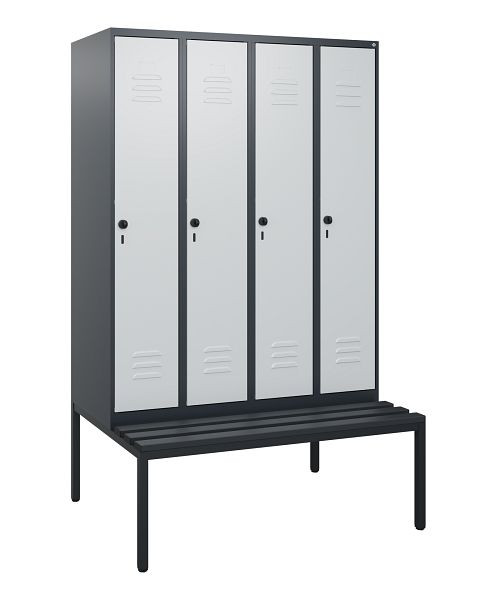C+P luierkastje Classic PLUS, met onderbank, 4 vakken, 1950x1200x815mm, 7016/7035, draaibare sluiting, 0800505-40 S10043
