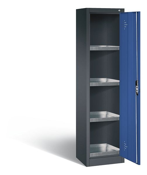 C+P klimaatkast Acurado, H1950xW502xD500mm, kleur: zwartgrijs / gentiaanblauw, verzonken handgreep, 8901-315 S10172
