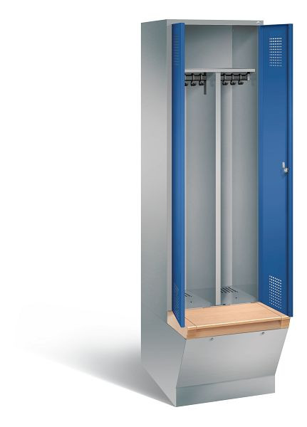 C+P zwart wit kastje Evolo, H2090xW610xD815mm, kleur: wit aluminium / gentiaanblauw, 48056-20 S10318