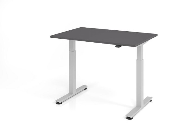 Hammerbacher zit-sta bureau elektrisch 120x80cm grafiet, werkhoogte 73 - 119 cm, VXMST12/G/S