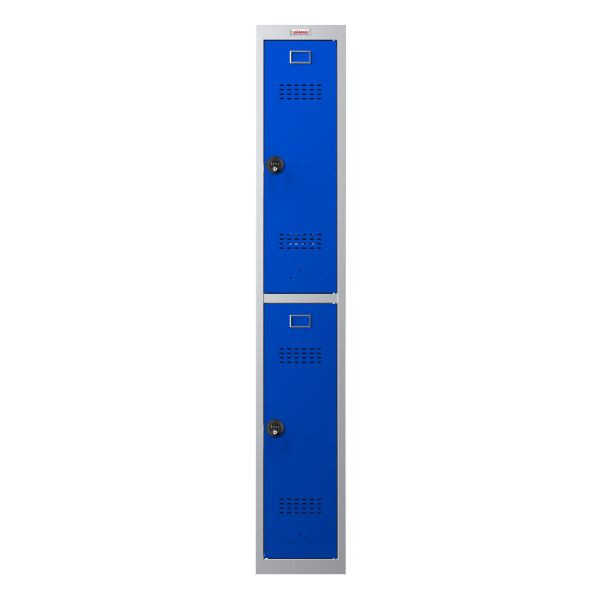 Phoenix PL Series 1 Column 2 Door Personal Locker Grijze behuizing/blauwe deuren met combinatiesloten, PL1230GBC