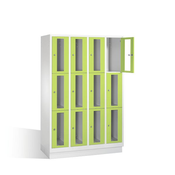 C+P lockerkast Classic, H1800xB1190xD500mm, kleur: lichtgrijs / virid groen, 8020A403 S10007