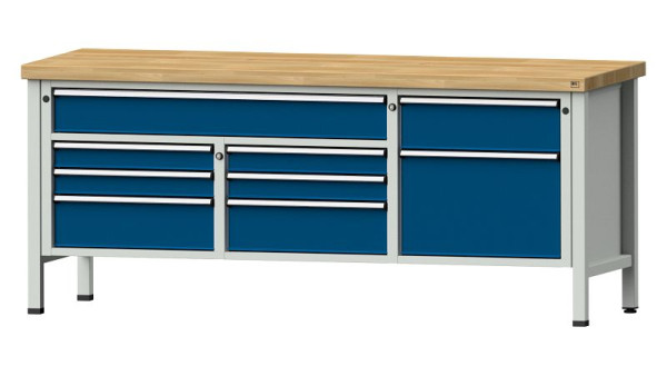 ANKE werkbanken kistwerkbank, model 282 V, 2000 x 700 x 850 mm, RAL 7035/5010, BMP 50 mm, 304.534