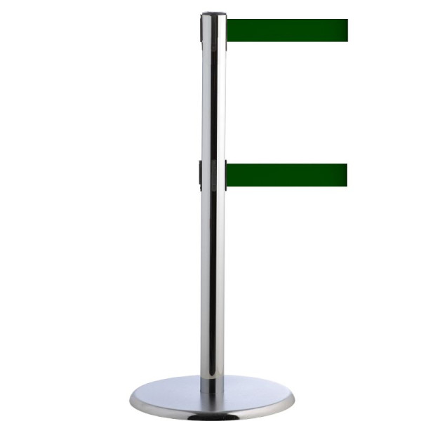 Stein HGS HGS personengeleidingssysteem -P-Line Duo-, chroom, donkergroen, met riemeindstuk (standaard), riemlengte: 2 x 2,3 m, 14148-1202