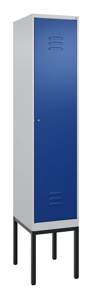 C+P luierkluis Classic PLUS met middenwand, frame, 2120x400x500mm, 7035/5010, cilinderslot, 0800307-12F S10018