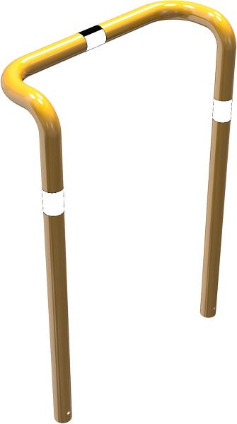 Schake-impactbeugel, dubbele balk, verzonken uitvoering, met 2 staanders, breedte: 1000 mm, hoogte boven de grond: 1155 mm, voor inzetting in beton, 477_75BG