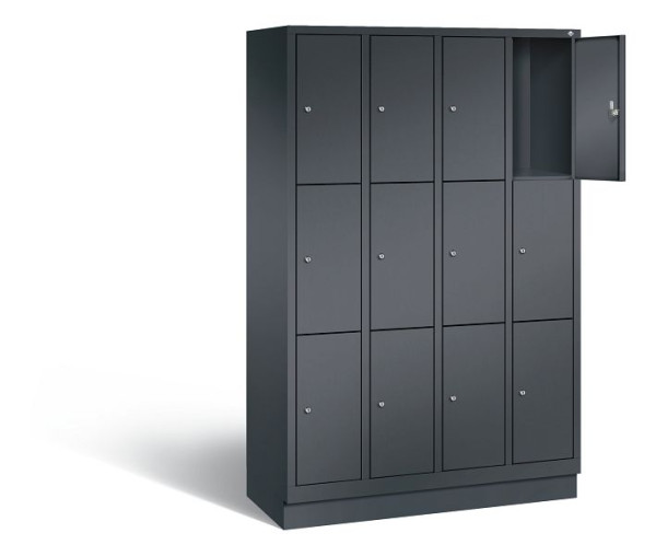 C+P lockerkast Evolo, H1800xB1190xD500mm, kleur: zwart-grijs, 48020-403 S10006