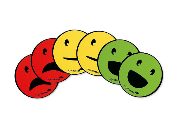 Legamaster magnetische symbool emoticon assorti 50mm, gemengde set van 6 stuks, 7-123304