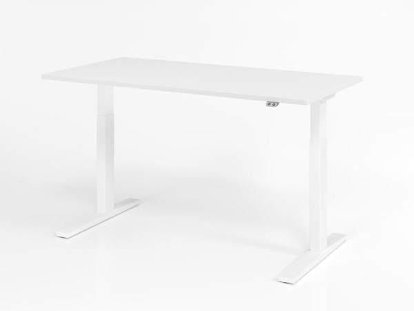 Hammerbacher bureau XMKA16, 160 x 80 cm, blad: wit, 25 mm dik, ABS dikke rand, rechthoekige vorm, wit, VXMKA16/W/W