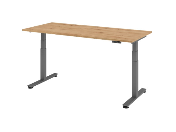 Hammerbacher zit-sta bureau elektrisch 180x80cm knoestig eiken, VXDSM19/R/G