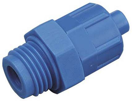 timmer A-GE-10/8-1/4-POM-bl, Rechte schroefverbinding met aangegoten afdichtingsvlak, VE: 10 stuks, 01010051