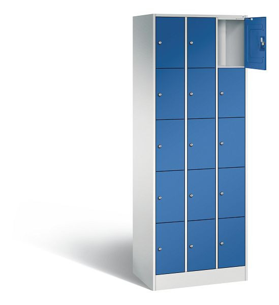C+P lockerkast serie 8070, H1950xB680xD480mm, kleur: lichtgrijs / gentiaanblauw, 80700-30 S10007