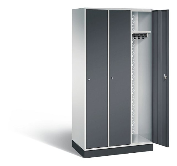 C+P locker Intro, H1950xW920xD490mm, kleur: lichtgrijs / zwartgrijs, 8170-301 S10032