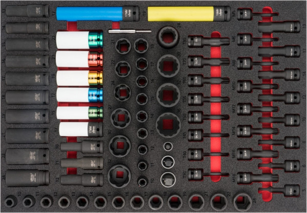 VIGOR slagmoersleutel dopsleutelset, 10 - 36, T10 - T40, aantal gereedschappen: 80, V6811