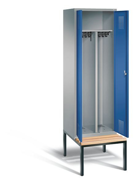 C+P zwart wit locker Evolo, H2090xW610xD815mm, kleur: wit aluminium / gentiaanblauw, 48052-20 S10315