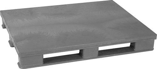 DENIOS zware pallet, gemaakt van PE-RE, 1000 x 1200 x 150 mm, 3 geleiders, VE van 5, 312660