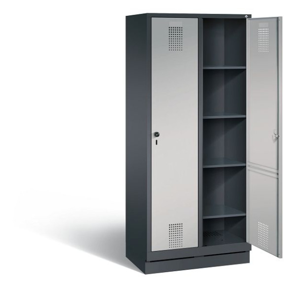 C+P washok Evolo, H1800xW810xD500mm, kleur: zwart-grijs/wit aluminium, 48020-22B S10022
