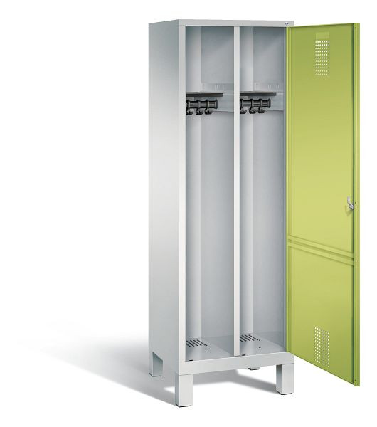 C+P zwart wit kastje Evolo, H1850xW610xD500mm, kleur: lichtgrijs / virid groen, 48210-20 S10061