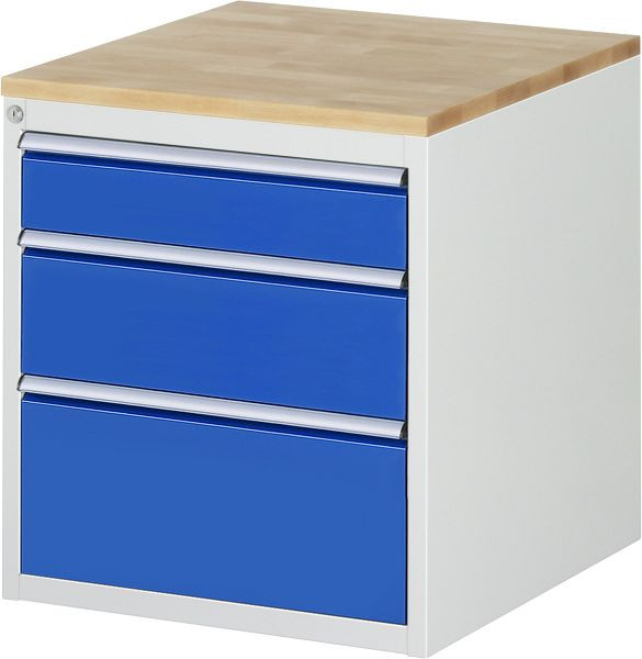 RAU ladekast serie 7000, B580 x D650 x H645 mm, massief beukenhouten blad, laden: 1xH120, 1xH180, 1xH240 mm, 13-L3.16A-B.11