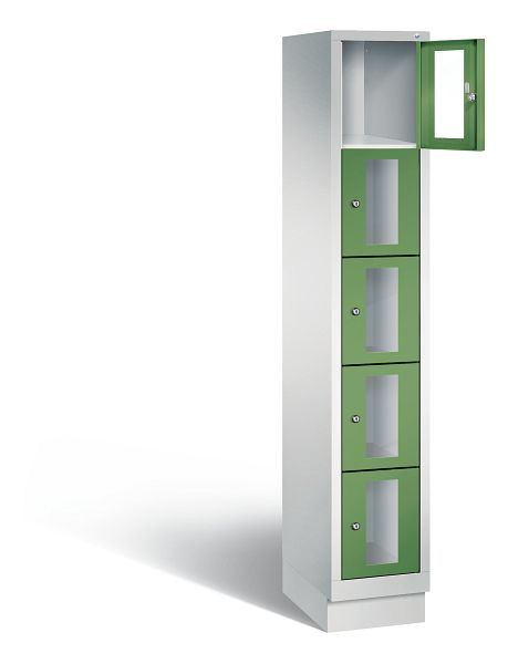 C+P lockerkast Classic, H1800xB320xD500mm, kleur: lichtgrijs / reseda groen, 8020A105 S10004