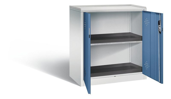 C+P klimaatkast Acurado, H1000xW930xD500mm, kleur: lichtgrijs / verre blauw, verzonken handgreep, 8821-316 S10087