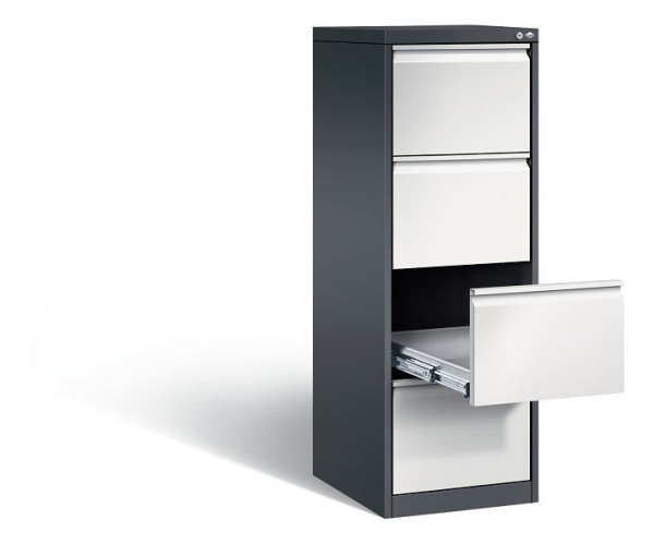 C+P archiefkast Acurado, H1357xB433xD590mm, kleur: zwartgrijs/lichtgrijs, handgreep, 12434-321 S10031