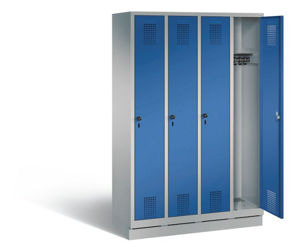 C+P garderobe Evolo, H1800xW1190xD500mm, kleur: wit aluminium / gentiaanblauw, 48020-40 S11036