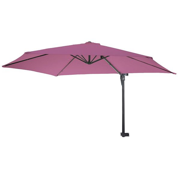 Mendler Casoria kamerscherm, stoplichtparasol, balkonparasol, 3m kantelbaar, polyester aluminium/staal 9kg, lavendelrood, 76503