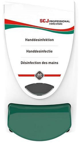 DENIOS dispenser voor handdesinfectie InstantFOAM, voor wandmontage, SAN1LDGER, voor 1 liter cartridges, 308871