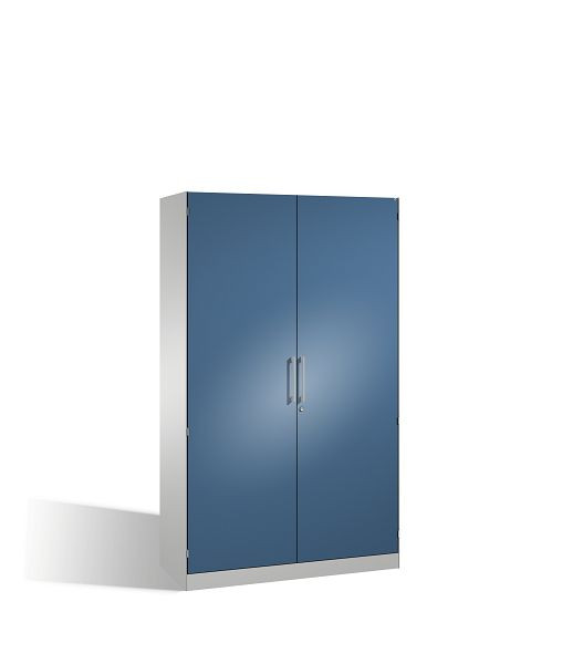 C+P vleugeldeurkast Asisto, H1980xB1200xD435mm, kleur: lichtgrijs / verre blauw, beugelgreep, 5 niveaus, 141001-000 S10184