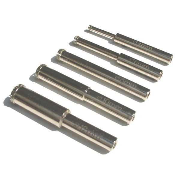 ELMAG diamantborenset (verzinkt), 5-delig: Ø 4, 6, 8, 10 en 12 mm, 61728